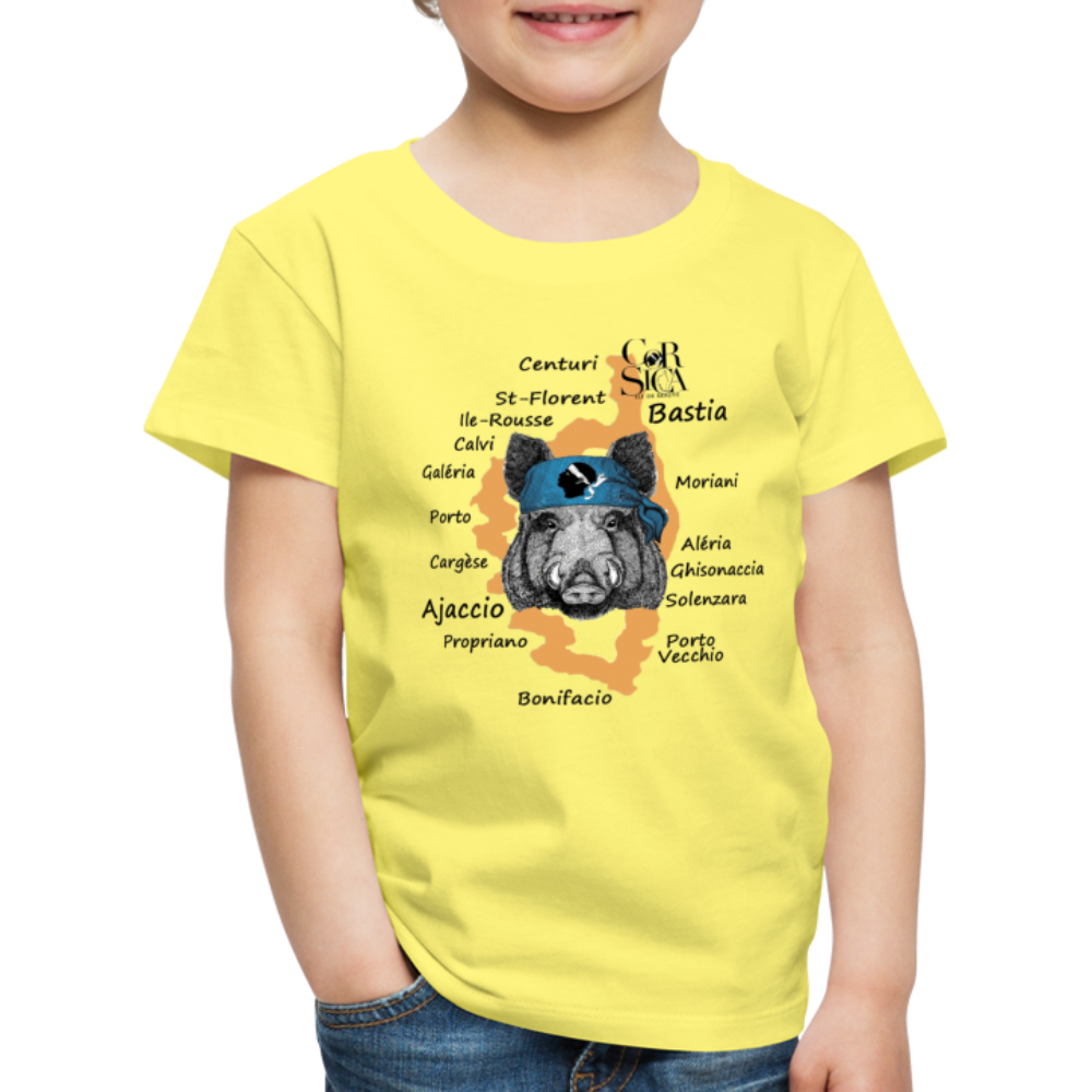 T-shirt Premium Enfant Sanglier Corse - Ochju Ochju jaune / 98/104 (2 ans) SPOD T-shirt Premium Enfant T-shirt Premium Enfant Sanglier Corse