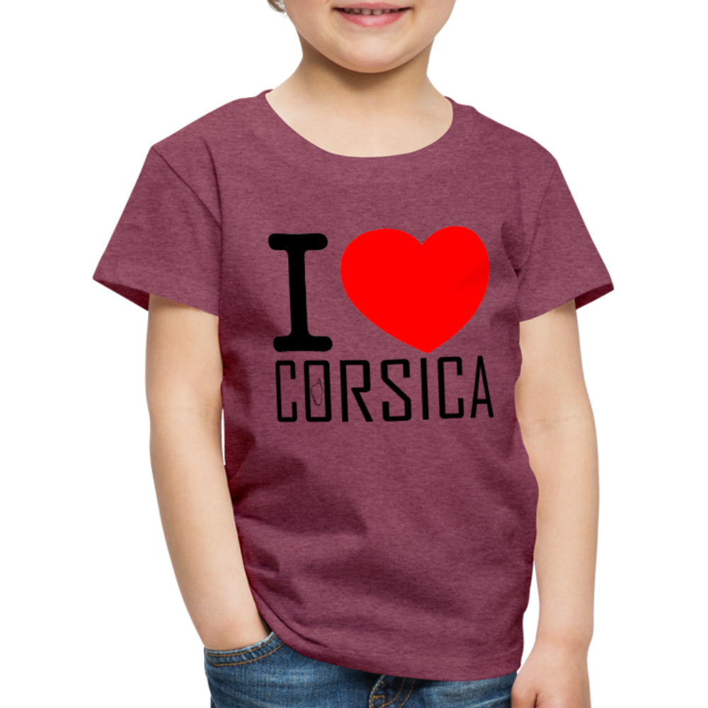 T-shirt Premium Enfant i Love Corsica - Ochju Ochju rouge bordeaux chiné / 98/104 (2 ans) SPOD T-shirt Premium Enfant T-shirt Premium Enfant i Love Corsica