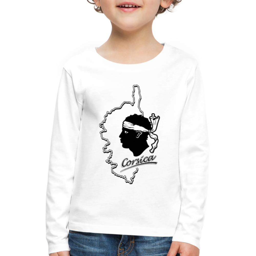 T-shirt ML Enfant Corse & Tête de Maure - Ochju Ochju blanc / 98/104 (2 ans) SPOD T-shirt manches longues Premium Enfant T-shirt ML Enfant Corse & Tête de Maure