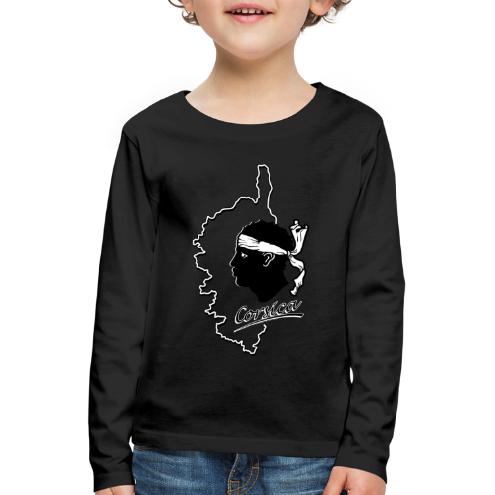 T-shirt ML Enfant Corse & Tête de Maure - Ochju Ochju noir / 98/104 (2 ans) SPOD T-shirt manches longues Premium Enfant T-shirt ML Enfant Corse & Tête de Maure