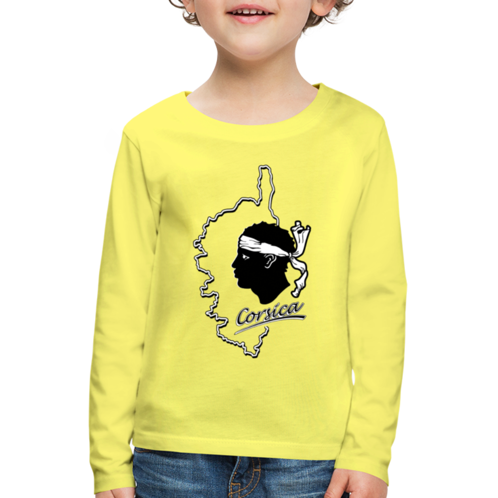 T-shirt ML Enfant Corse & Tête de Maure - Ochju Ochju jaune / 98/104 (2 ans) SPOD T-shirt manches longues Premium Enfant T-shirt ML Enfant Corse & Tête de Maure
