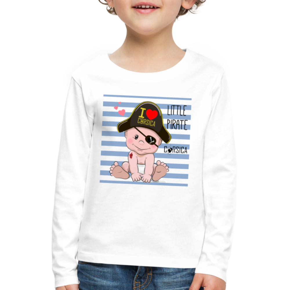 T-shirt ML Enfant Pirate of Corsica - Ochju Ochju blanc / 98/104 (2 ans) SPOD T-shirt manches longues Premium Enfant T-shirt ML Enfant Pirate of Corsica
