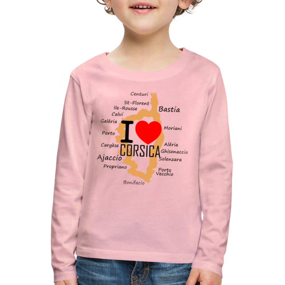 T-shirt ML Enfant I Love Corsica - Ochju Ochju rose liberty / 98/104 (2 ans) SPOD T-shirt manches longues Premium Enfant T-shirt ML Enfant I Love Corsica