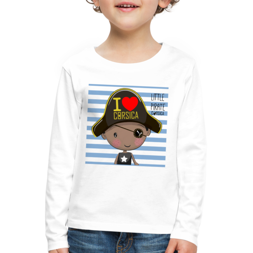 T-shirt ML Enfant Pirate of Corsica - Ochju Ochju blanc / 98/104 (2 ans) SPOD T-shirt manches longues Premium Enfant T-shirt ML Enfant Pirate of Corsica