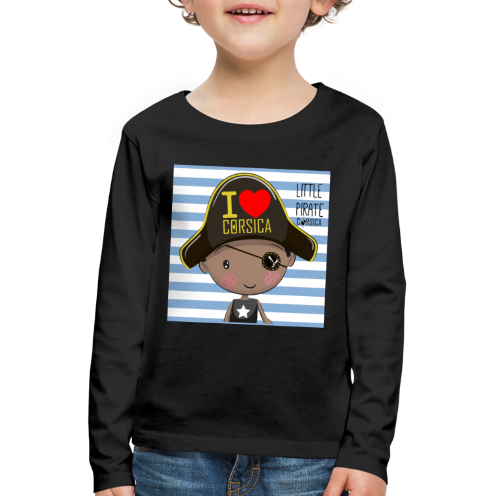 T-shirt ML Enfant Pirate of Corsica - Ochju Ochju noir / 98/104 (2 ans) SPOD T-shirt manches longues Premium Enfant T-shirt ML Enfant Pirate of Corsica