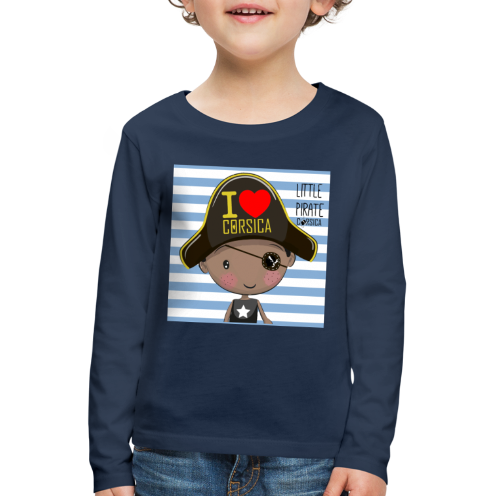 T-shirt ML Enfant Pirate of Corsica - Ochju Ochju bleu marine / 98/104 (2 ans) SPOD T-shirt manches longues Premium Enfant T-shirt ML Enfant Pirate of Corsica
