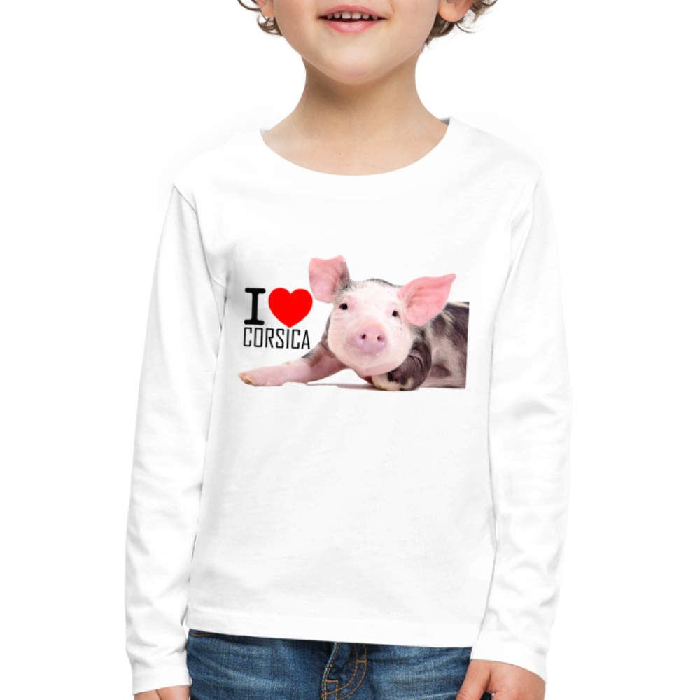 T-shirt ML Enfant Cochon Corse - Ochju Ochju blanc / 98/104 (2 ans) SPOD T-shirt manches longues Premium Enfant T-shirt ML Enfant Cochon Corse