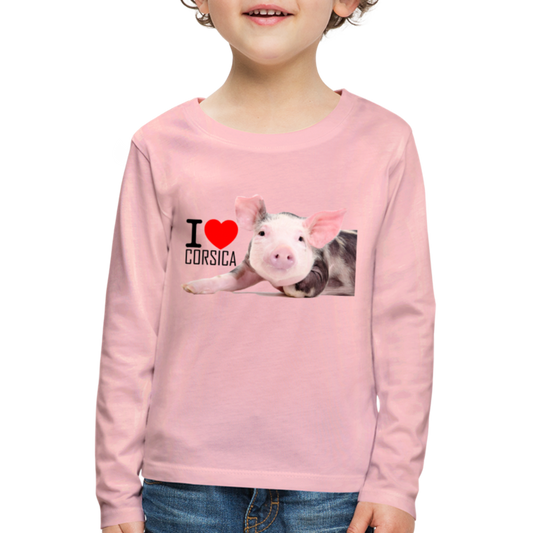 T-shirt ML Enfant Cochon Corse - Ochju Ochju rose liberty / 98/104 (2 ans) SPOD T-shirt manches longues Premium Enfant T-shirt ML Enfant Cochon Corse