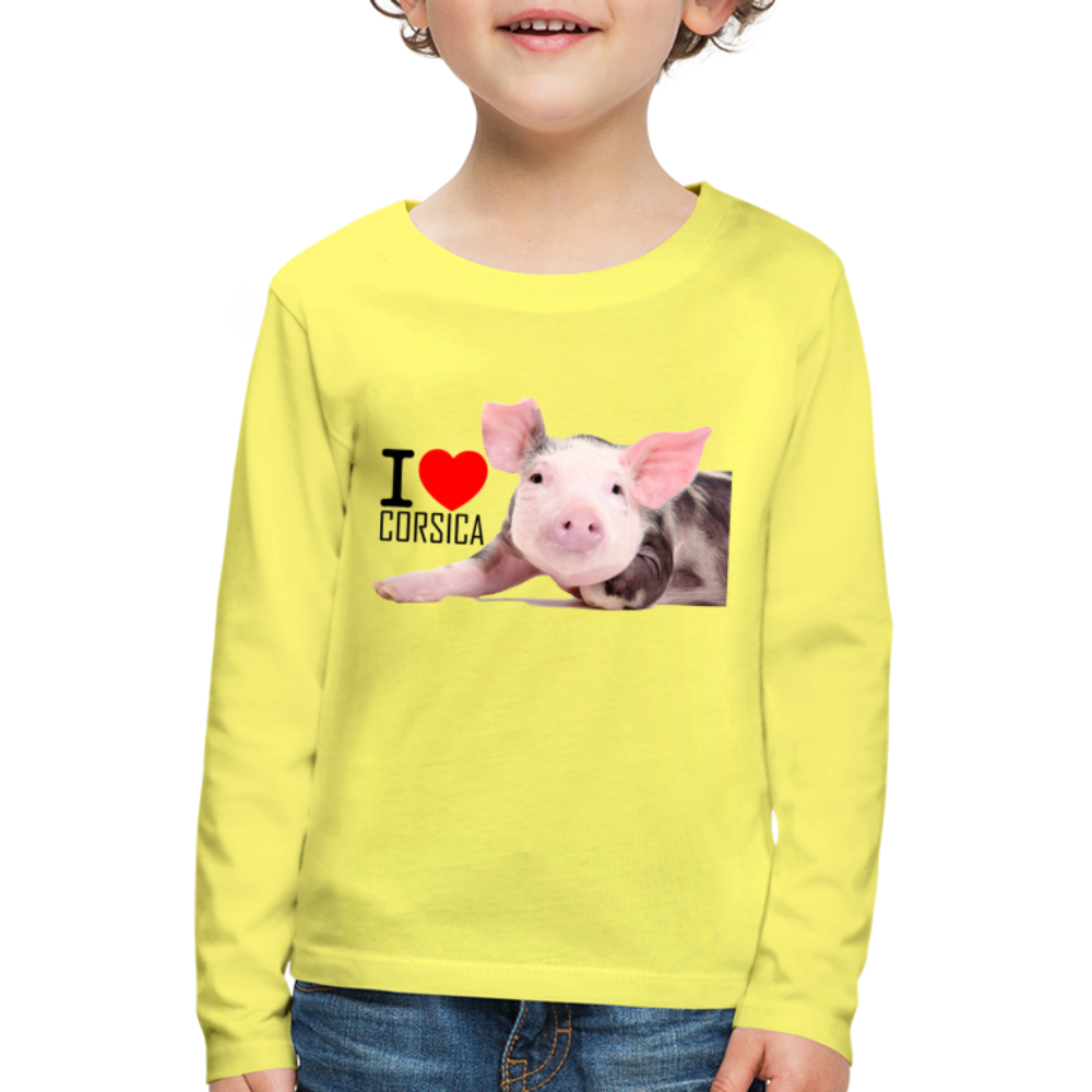 T-shirt ML Enfant Cochon Corse - Ochju Ochju jaune / 98/104 (2 ans) SPOD T-shirt manches longues Premium Enfant T-shirt ML Enfant Cochon Corse