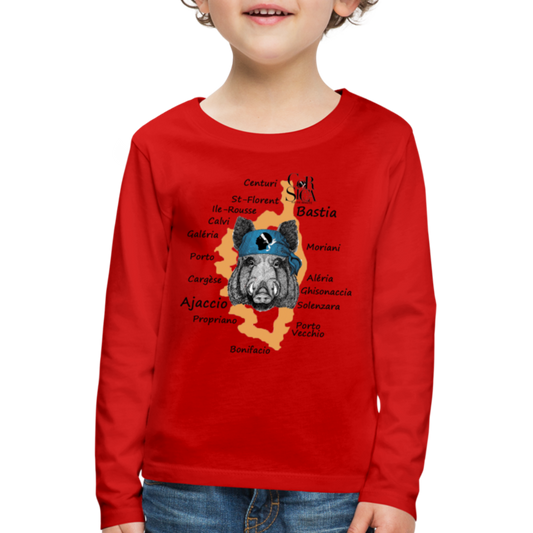 T-shirt ML Enfant Sanglier Corse - Ochju Ochju rouge / 98/104 (2 ans) SPOD T-shirt manches longues Premium Enfant T-shirt ML Enfant Sanglier Corse