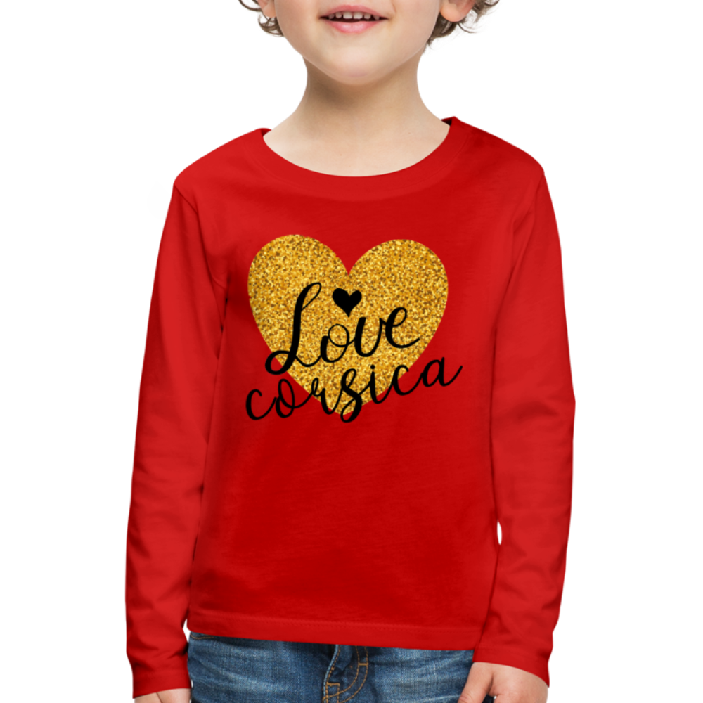T-shirt ML Enfant Love Corsica - Ochju Ochju rouge / 98/104 (2 ans) SPOD T-shirt manches longues Premium Enfant T-shirt ML Enfant Love Corsica