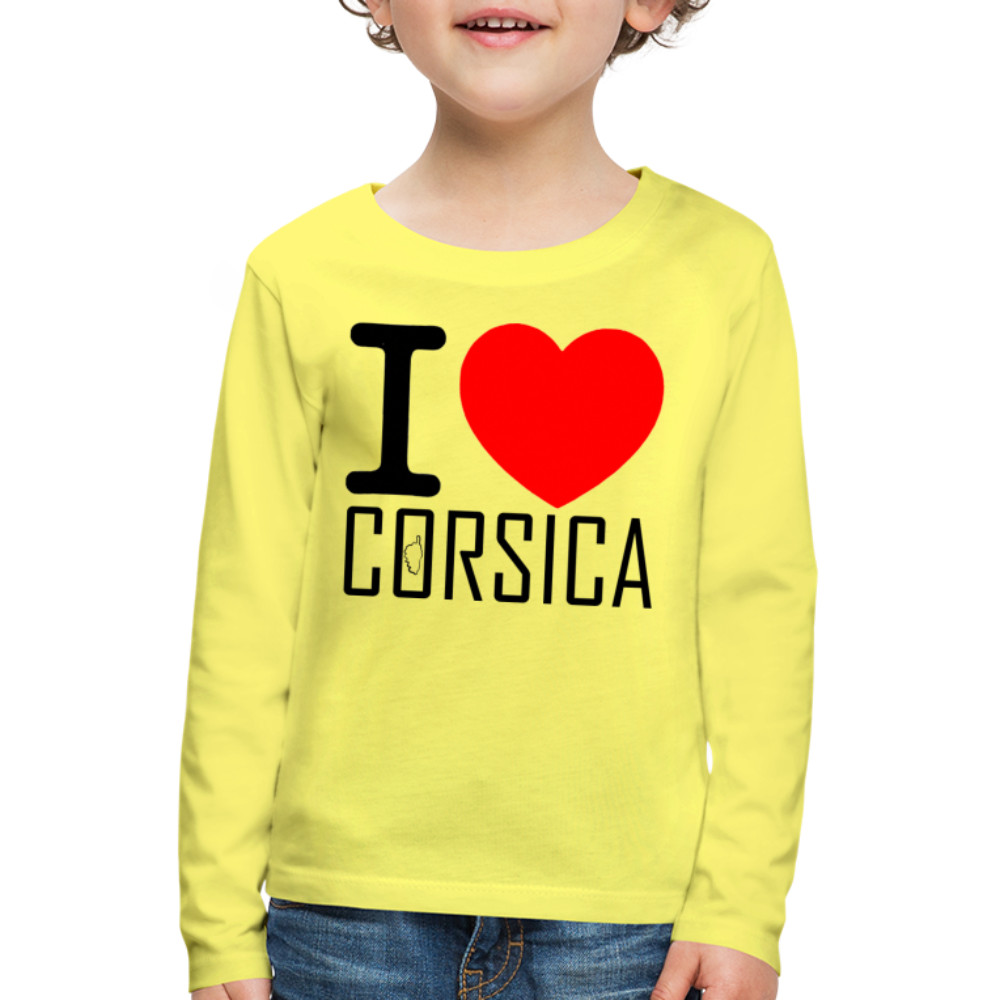 T-shirt ML Enfant I Love Corsica - Ochju Ochju jaune / 98/104 (2 ans) SPOD T-shirt manches longues Premium Enfant T-shirt ML Enfant I Love Corsica