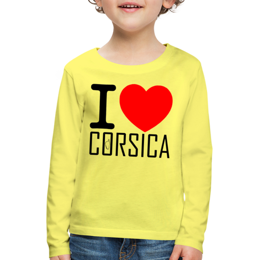 T-shirt ML Enfant I Love Corsica - Ochju Ochju jaune / 98/104 (2 ans) SPOD T-shirt manches longues Premium Enfant T-shirt ML Enfant I Love Corsica