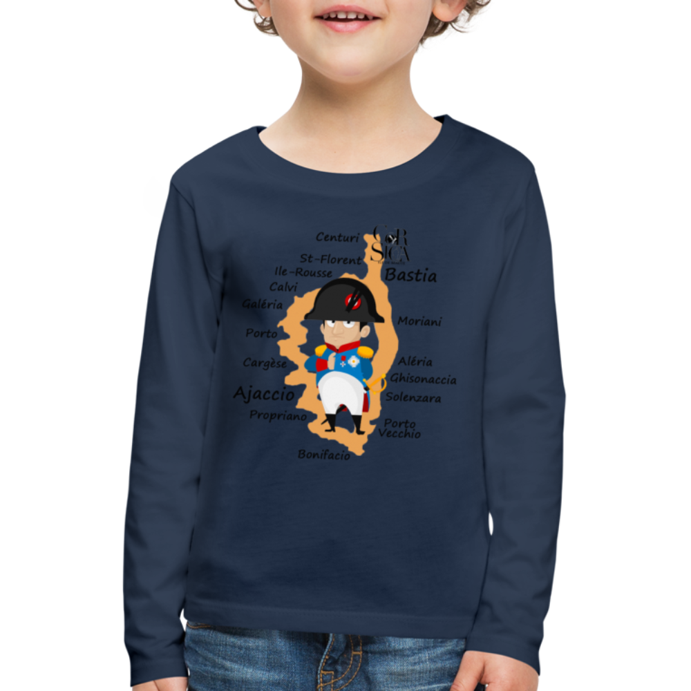 T-shirt ML Enfant Napoléon Corsica - Ochju Ochju bleu marine / 98/104 (2 ans) SPOD T-shirt manches longues Premium Enfant T-shirt ML Enfant Napoléon Corsica