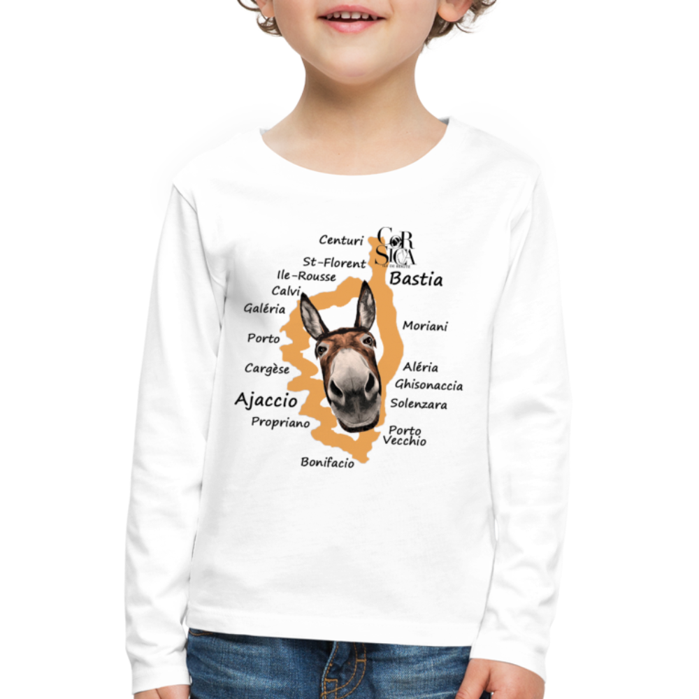 T-shirt ML Enfant Âne Corse - Ochju Ochju blanc / 98/104 (2 ans) SPOD T-shirt manches longues Premium Enfant T-shirt ML Enfant Âne Corse