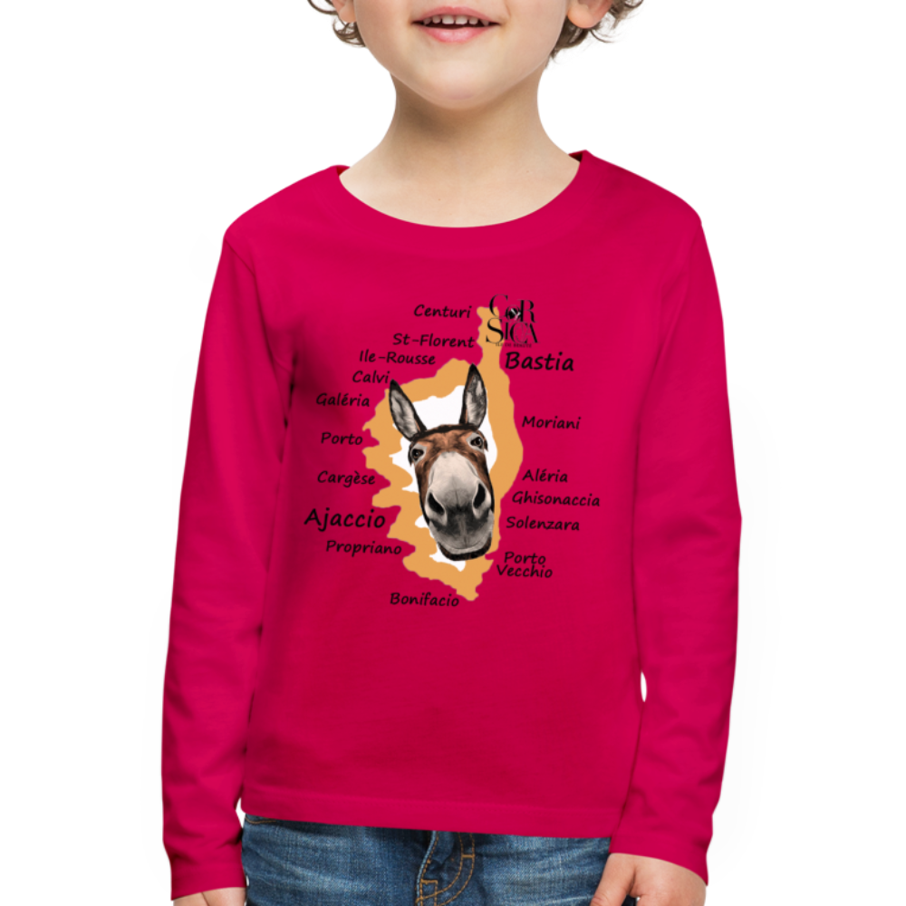 T-shirt ML Enfant Âne Corse - Ochju Ochju rubis / 98/104 (2 ans) SPOD T-shirt manches longues Premium Enfant T-shirt ML Enfant Âne Corse