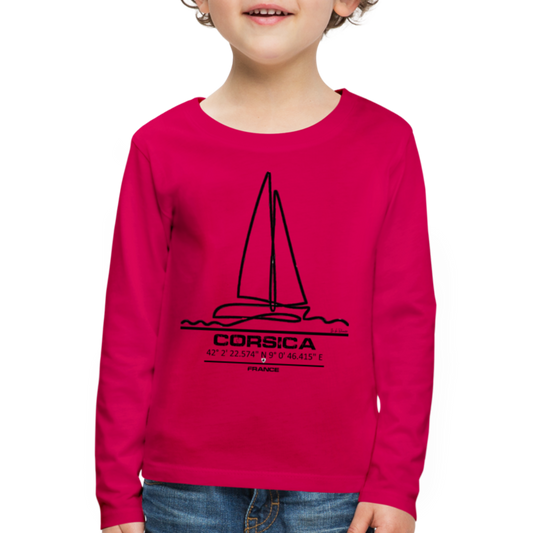 T-shirt ML Enfant Corsica Voilier - Ochju Ochju rubis / 98/104 (2 ans) SPOD T-shirt manches longues Premium Enfant T-shirt ML Enfant Corsica Voilier