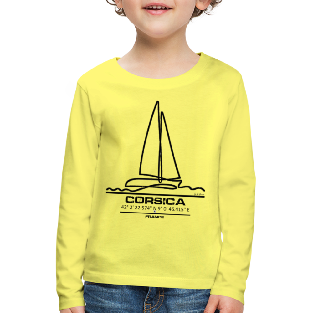 T-shirt ML Enfant Corsica Voilier - Ochju Ochju jaune / 98/104 (2 ans) SPOD T-shirt manches longues Premium Enfant T-shirt ML Enfant Corsica Voilier