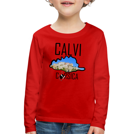 T-shirt ML Enfant Calvi Corsica - Ochju Ochju rouge / 98/104 (2 ans) SPOD T-shirt manches longues Premium Enfant T-shirt ML Enfant Calvi Corsica