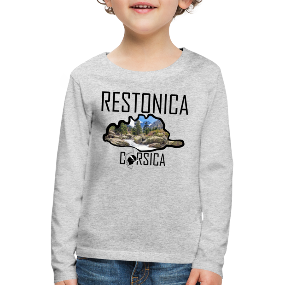 T-shirt ML Enfant La Restonica Corsica - Ochju Ochju gris chiné / 98/104 (2 ans) SPOD T-shirt manches longues Premium Enfant T-shirt ML Enfant La Restonica Corsica