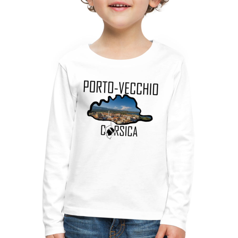 T-shirt ML Enfant Porto-Vecchio Corsica - Ochju Ochju blanc / 98/104 (2 ans) SPOD T-shirt manches longues Premium Enfant T-shirt ML Enfant Porto-Vecchio Corsica