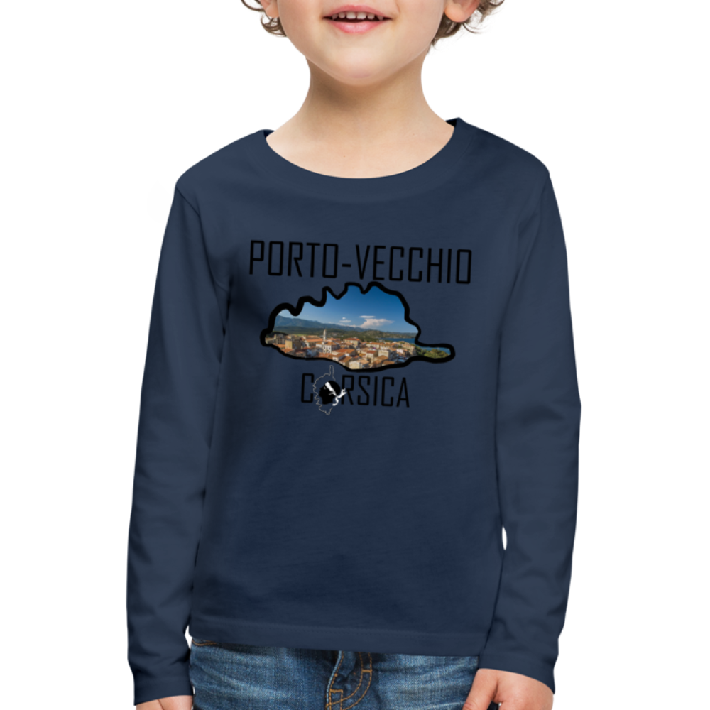 T-shirt ML Enfant Porto-Vecchio Corsica - Ochju Ochju bleu marine / 98/104 (2 ans) SPOD T-shirt manches longues Premium Enfant T-shirt ML Enfant Porto-Vecchio Corsica
