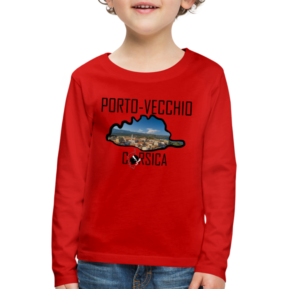 T-shirt ML Enfant Porto-Vecchio Corsica - Ochju Ochju rouge / 98/104 (2 ans) SPOD T-shirt manches longues Premium Enfant T-shirt ML Enfant Porto-Vecchio Corsica