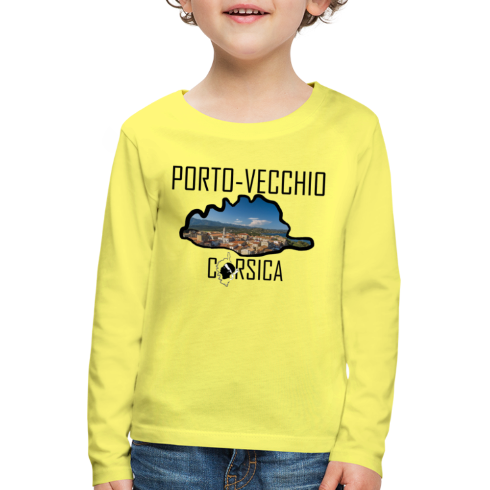 T-shirt ML Enfant Porto-Vecchio Corsica - Ochju Ochju jaune / 98/104 (2 ans) SPOD T-shirt manches longues Premium Enfant T-shirt ML Enfant Porto-Vecchio Corsica