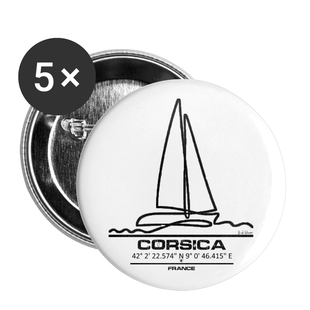 Lot de 5 badges (32 mm) Voilier Corsica GPS - Ochju Ochju taille unique SPOD Lot de 5 moyens badges (32 mm) Lot de 5 badges (32 mm) Voilier Corsica GPS