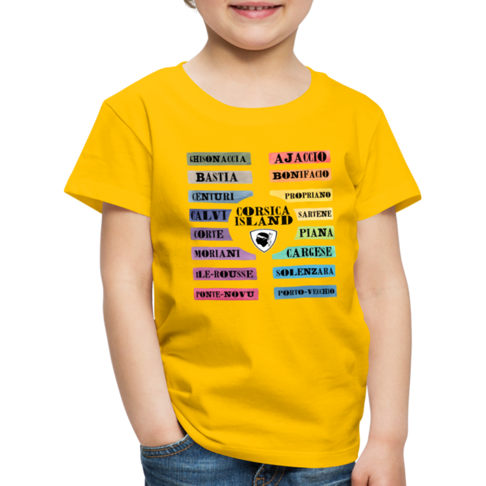 T-shirt Premium Enfant Corsica Island - Ochju Ochju jaune soleil / 98/104 (2 ans) SPOD T-shirt Premium Enfant T-shirt Premium Enfant Corsica Island