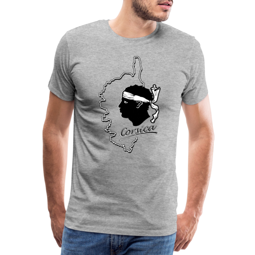 T-shirt Premium Homme Corse & Tête de Maure - Ochju Ochju gris chiné / S SPOD T-shirt Premium Homme T-shirt Premium Homme Corse & Tête de Maure