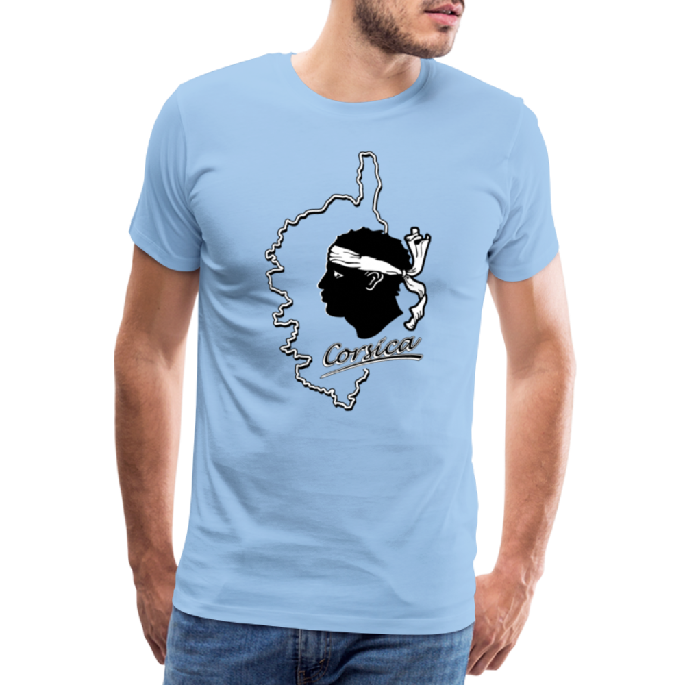 T-shirt Premium Homme Corse & Tête de Maure - Ochju Ochju ciel / S SPOD T-shirt Premium Homme T-shirt Premium Homme Corse & Tête de Maure