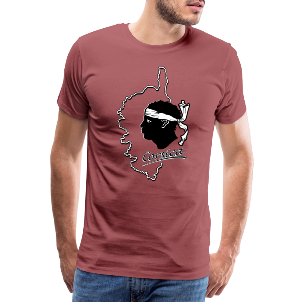 T-shirt Premium Homme Corse & Tête de Maure - Ochju Ochju bordeaux délavé / S SPOD T-shirt Premium Homme T-shirt Premium Homme Corse & Tête de Maure