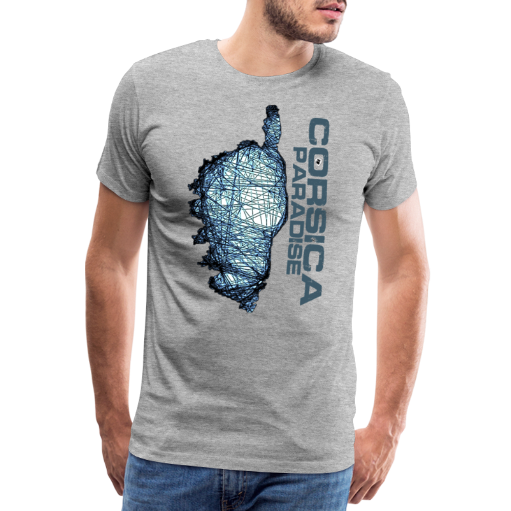 T-shirt Premium Homme Corsica Paradise - Ochju Ochju gris chiné / S SPOD T-shirt Premium Homme T-shirt Premium Homme Corsica Paradise