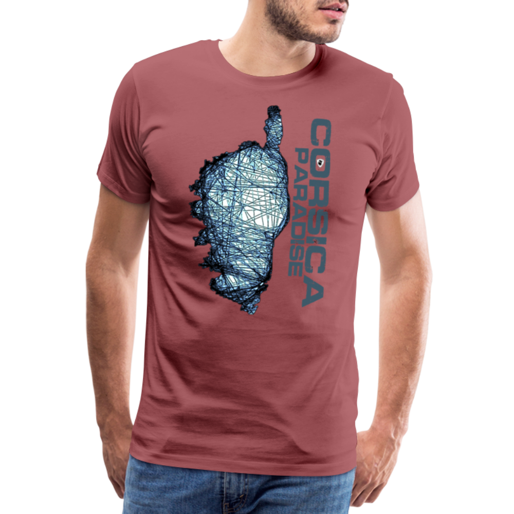 T-shirt Premium Homme Corsica Paradise - Ochju Ochju bordeaux délavé / S SPOD T-shirt Premium Homme T-shirt Premium Homme Corsica Paradise