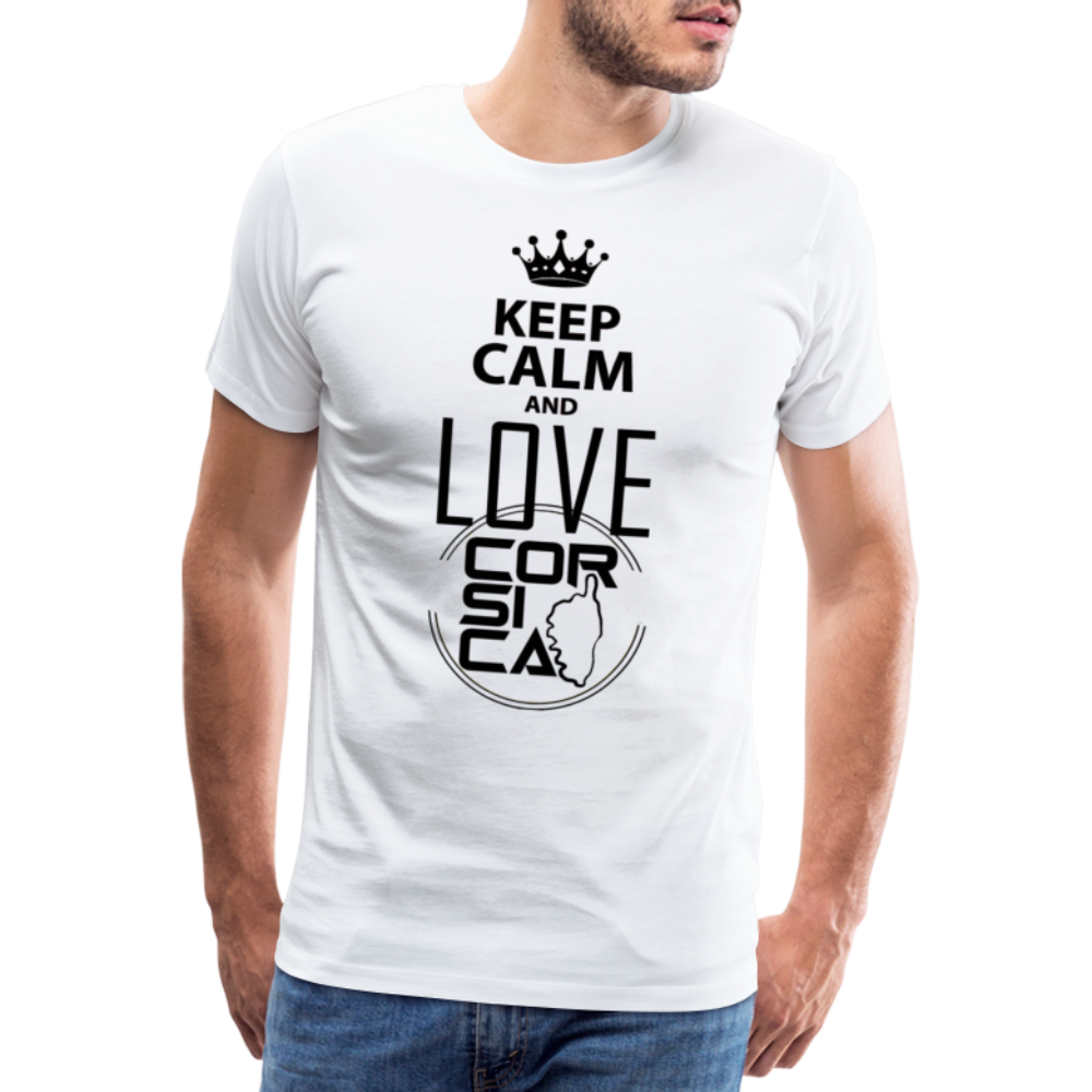 T-shirt Premium Homme Keep Calm and Love Corsica - Ochju Ochju blanc / S SPOD T-shirt Premium Homme T-shirt Premium Homme Keep Calm and Love Corsica