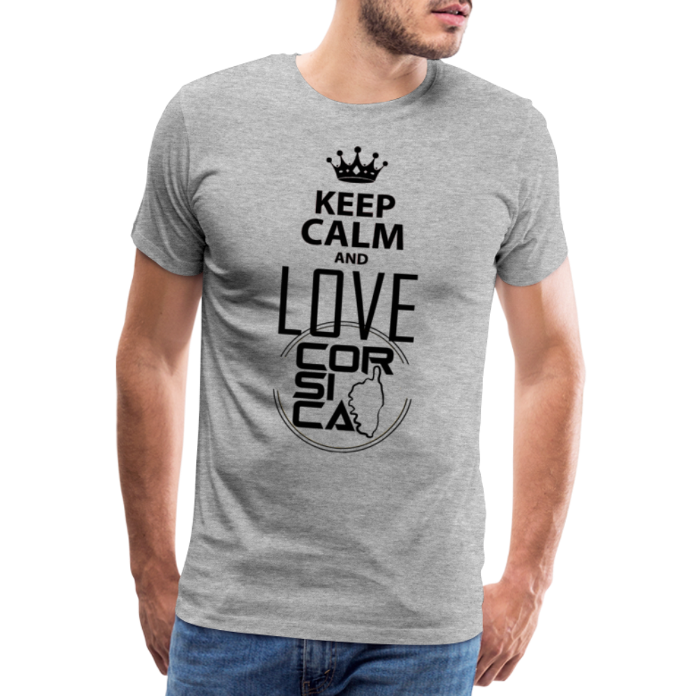 T-shirt Premium Homme Keep Calm and Love Corsica - Ochju Ochju gris chiné / S SPOD T-shirt Premium Homme T-shirt Premium Homme Keep Calm and Love Corsica