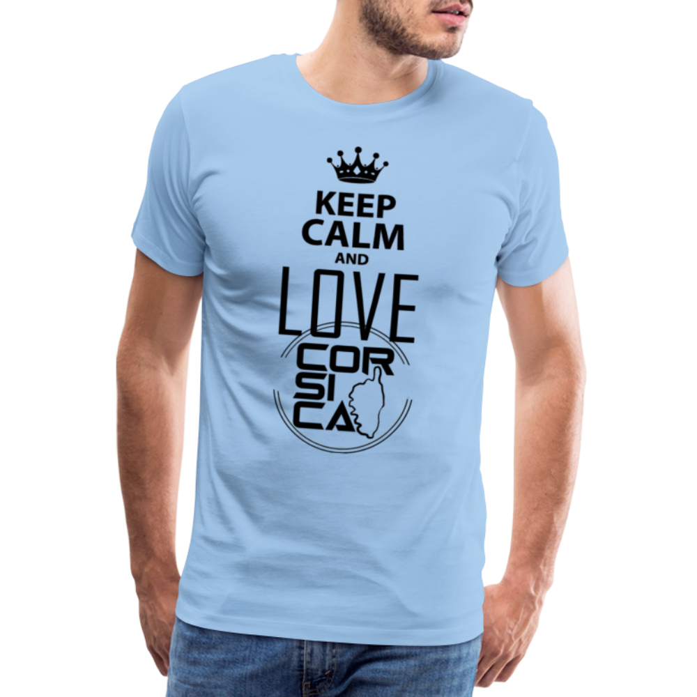 T-shirt Premium Homme Keep Calm and Love Corsica - Ochju Ochju ciel / S SPOD T-shirt Premium Homme T-shirt Premium Homme Keep Calm and Love Corsica