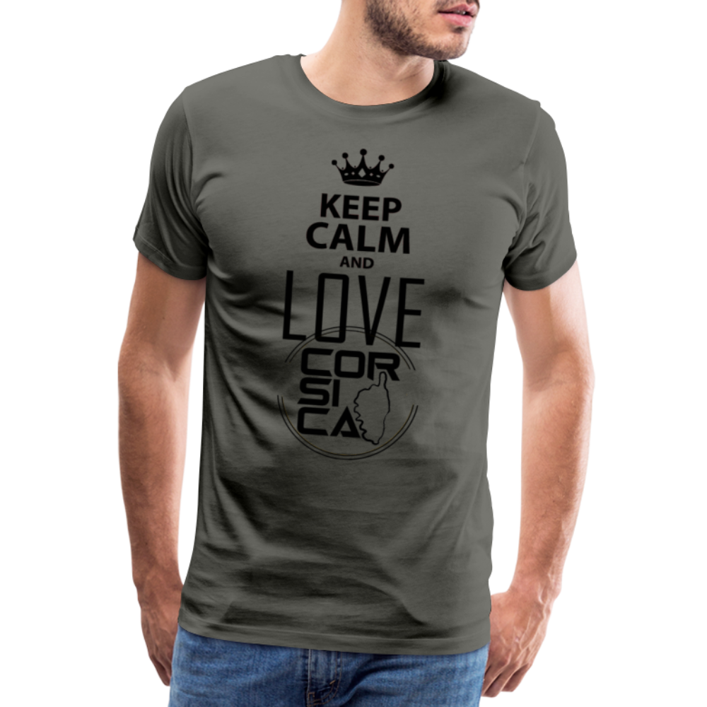 T-shirt Premium Homme Keep Calm and Love Corsica - Ochju Ochju asphalte / S SPOD T-shirt Premium Homme T-shirt Premium Homme Keep Calm and Love Corsica
