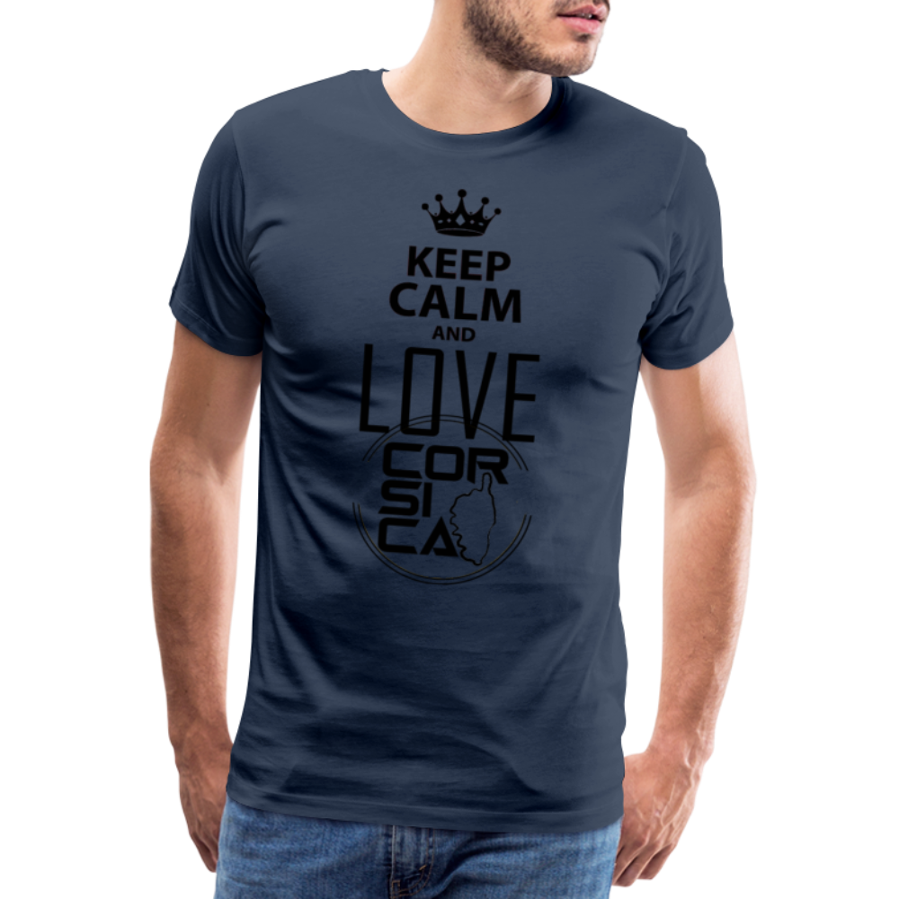 T-shirt Premium Homme Keep Calm and Love Corsica - Ochju Ochju bleu marine / S SPOD T-shirt Premium Homme T-shirt Premium Homme Keep Calm and Love Corsica
