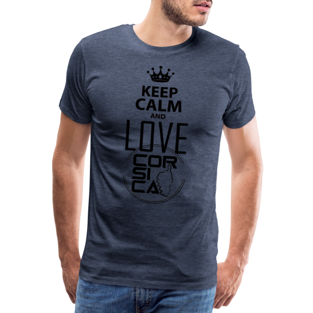 T-shirt Premium Homme Keep Calm and Love Corsica - Ochju Ochju bleu chiné / S SPOD T-shirt Premium Homme T-shirt Premium Homme Keep Calm and Love Corsica