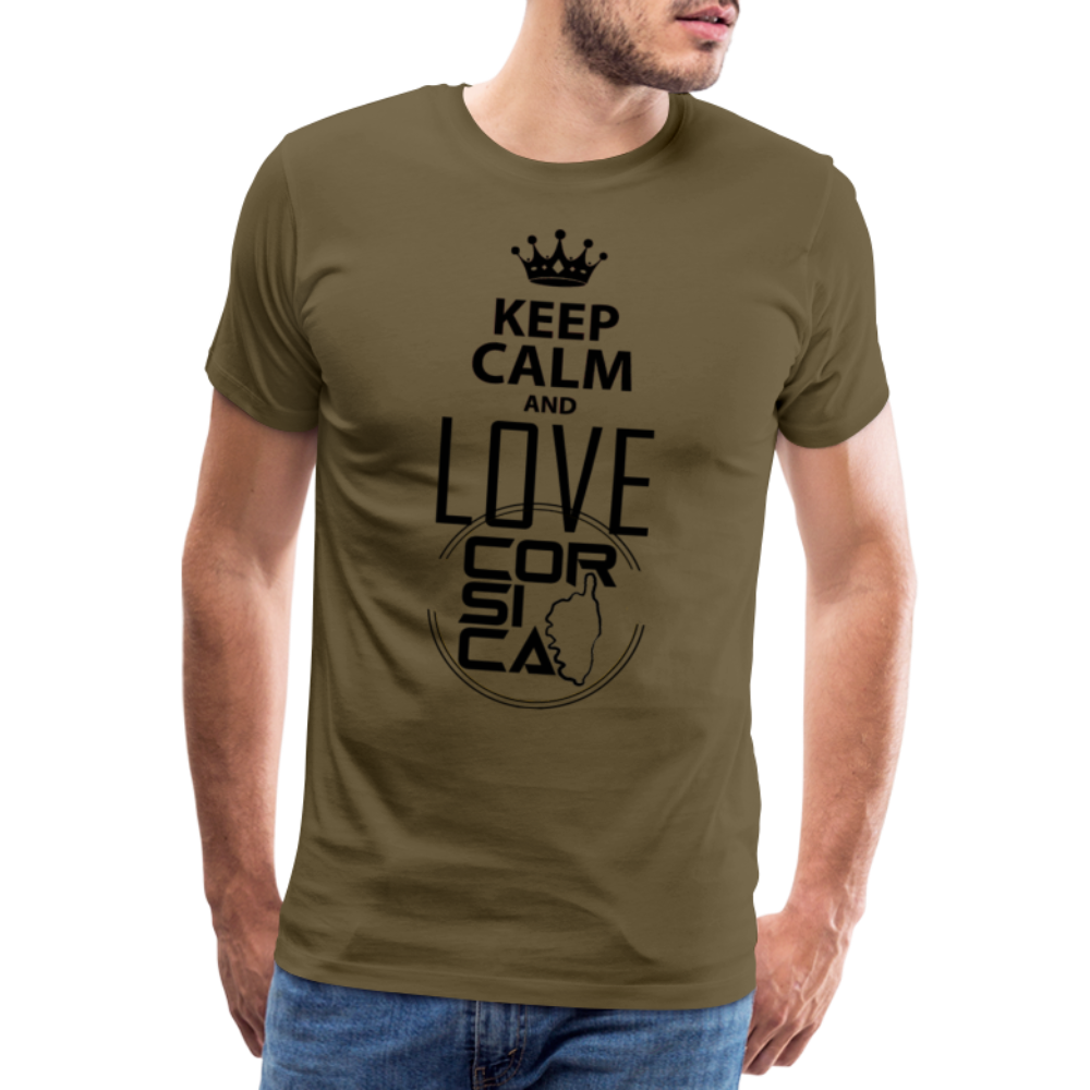 T-shirt Premium Homme Keep Calm and Love Corsica - Ochju Ochju kaki / S SPOD T-shirt Premium Homme T-shirt Premium Homme Keep Calm and Love Corsica