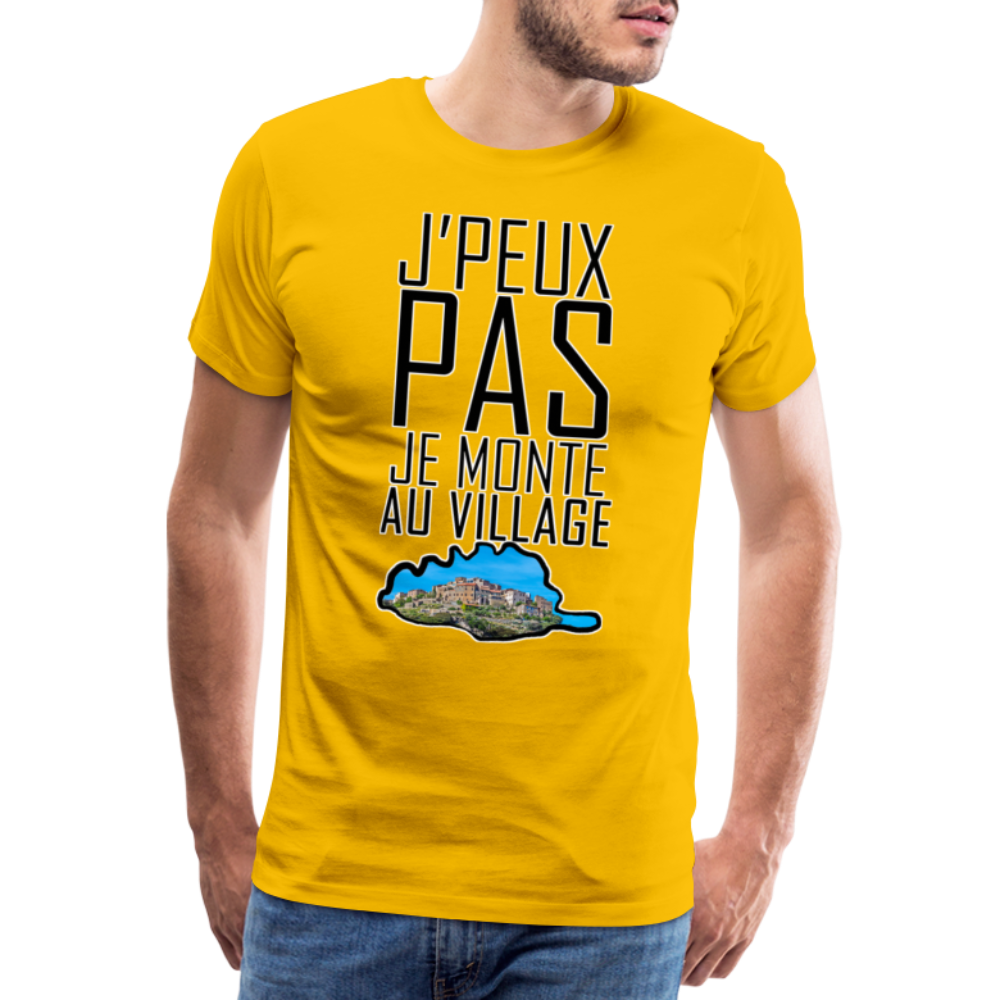 T-shirt Premium Homme Je Monte au Village - Ochju Ochju jaune soleil / S SPOD T-shirt Premium Homme T-shirt Premium Homme Je Monte au Village