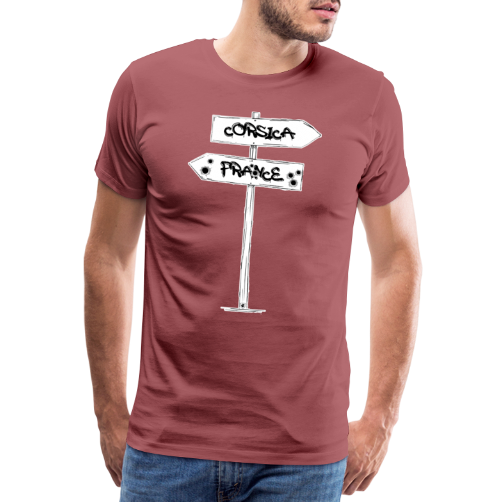 T-shirt Premium Homme Corsica/France - Ochju Ochju bordeaux délavé / S SPOD T-shirt Premium Homme T-shirt Premium Homme Corsica/France