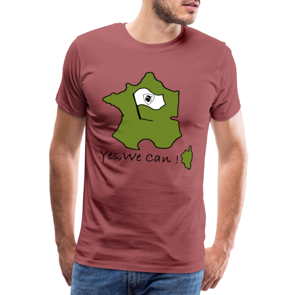 T-shirt Premium Homme Yes, We Can ! - Ochju Ochju bordeaux délavé / S SPOD T-shirt Premium Homme T-shirt Premium Homme Yes, We Can !