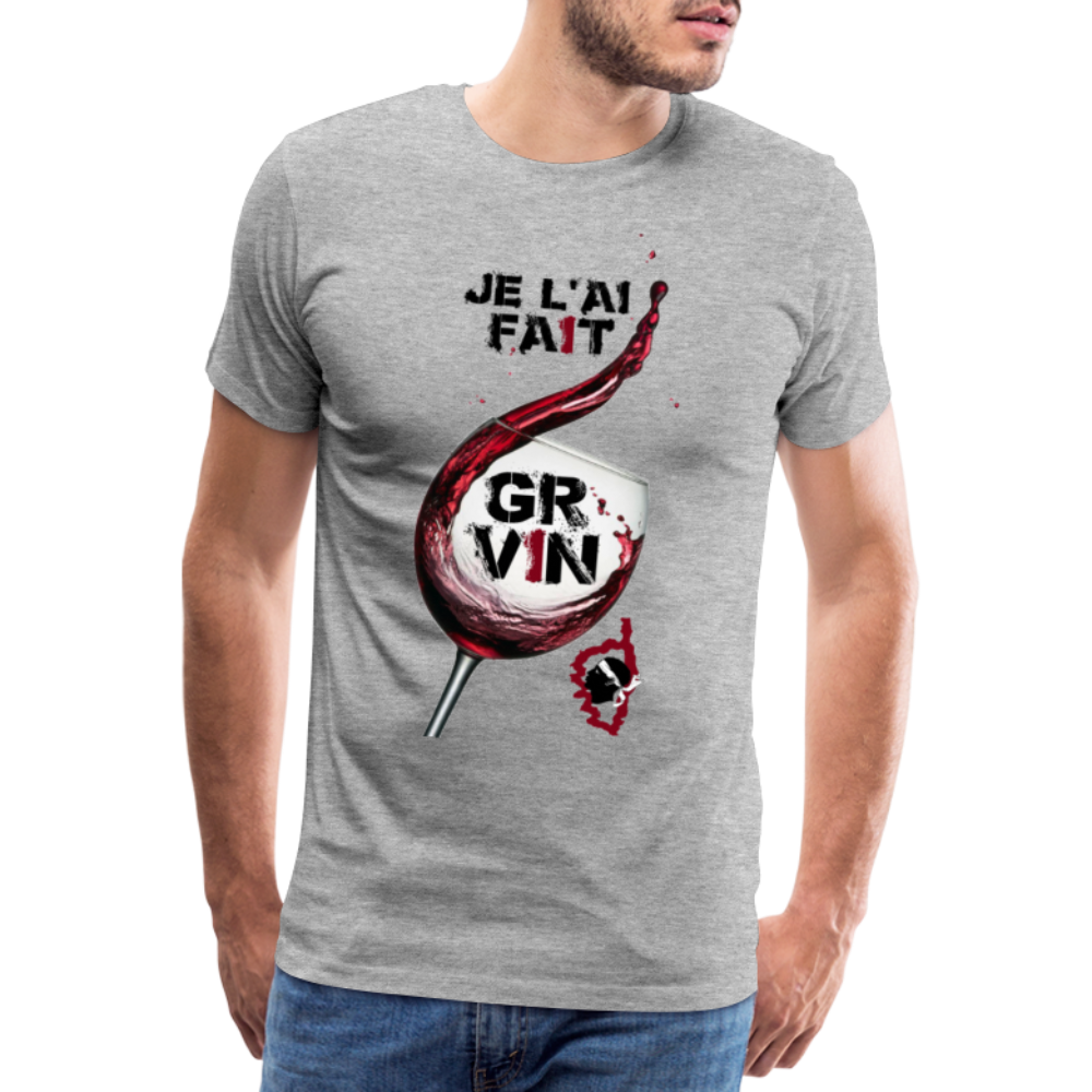 T-shirt Premium Homme GR Vin Je l'ai Fait - Ochju Ochju gris chiné / S SPOD T-shirt Premium Homme T-shirt Premium Homme GR Vin Je l'ai Fait