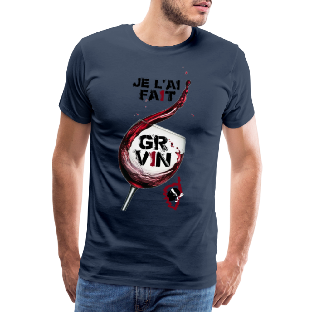 T-shirt Premium Homme GR Vin Je l'ai Fait - Ochju Ochju bleu marine / S SPOD T-shirt Premium Homme T-shirt Premium Homme GR Vin Je l'ai Fait