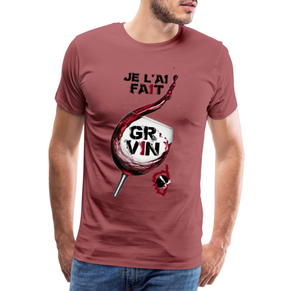 T-shirt Premium Homme GR Vin Je l'ai Fait - Ochju Ochju bordeaux délavé / S SPOD T-shirt Premium Homme T-shirt Premium Homme GR Vin Je l'ai Fait