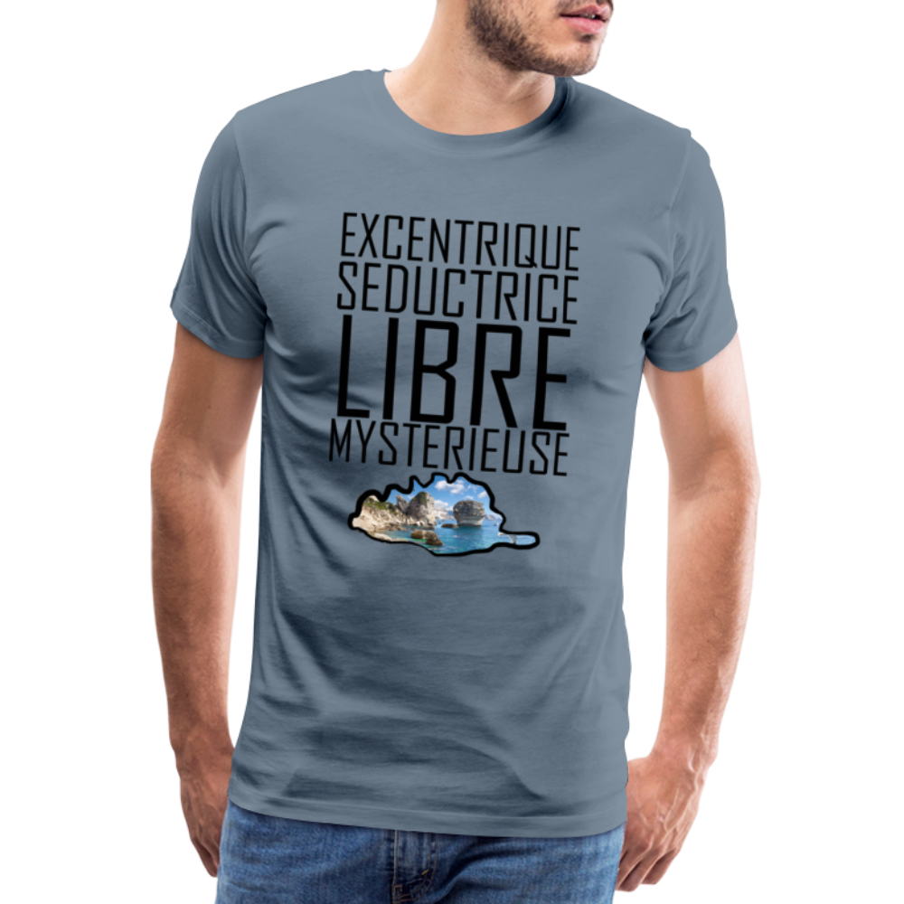 T-shirt Premium Homme Corse Libre, Mystérieuse - Ochju Ochju gris bleu / S SPOD T-shirt Premium Homme T-shirt Premium Homme Corse Libre, Mystérieuse