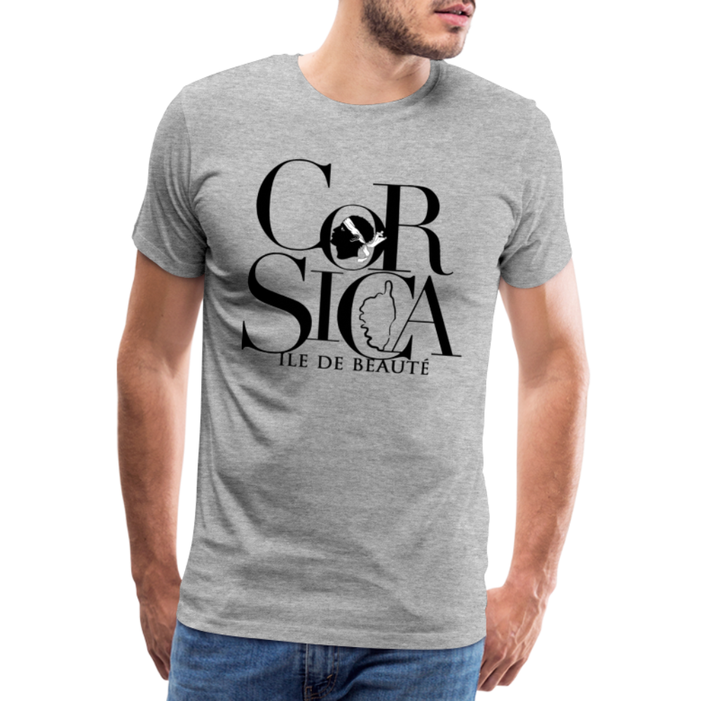 T-shirt Premium Homme Corsica Île de Beauté - Ochju Ochju gris chiné / S SPOD T-shirt Premium Homme T-shirt Premium Homme Corsica Île de Beauté